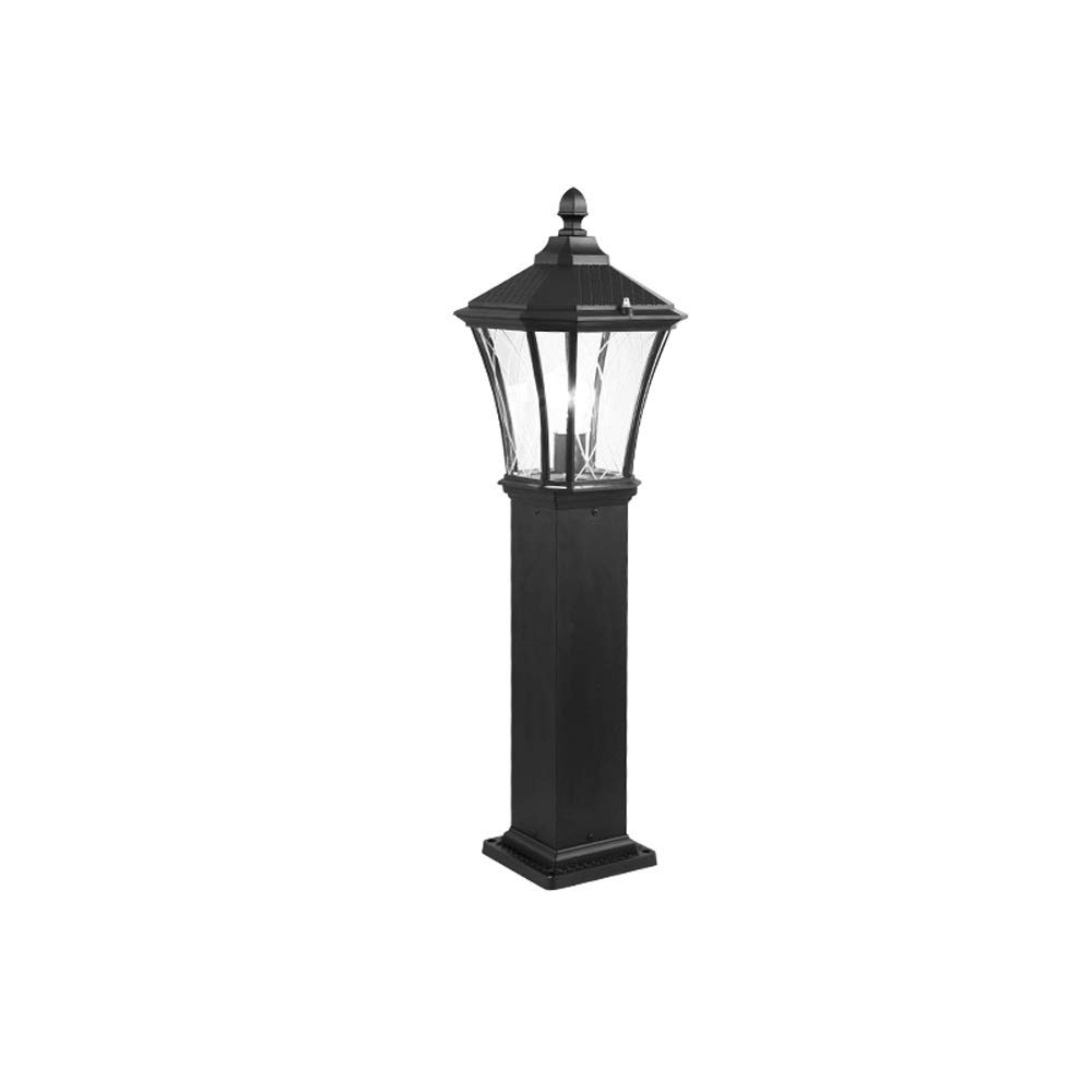 QUSYZD Lamp Post Lights Outdoor, Lamp Post Lights, Vintage Outdoor Garden Pillar Column Lamp Ip54 Waterproof Aluminum Glass Bollard Post Lantern Vintage Antirust Landscape Park,Black-Height: 80cm