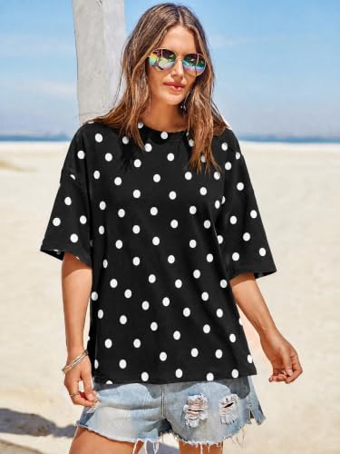 Image of Tankaneo Womens Oversized T-Shirts Summer Casual Short Sleeve Loose Fit Top