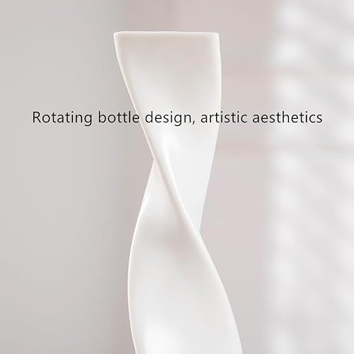 Miniatura 7 de Juego de 3 jarrones de cerámica blanca para decoración moderna del hogar, adecuado para hierba de las pampas, jarrón neutro bohemio nórdico de