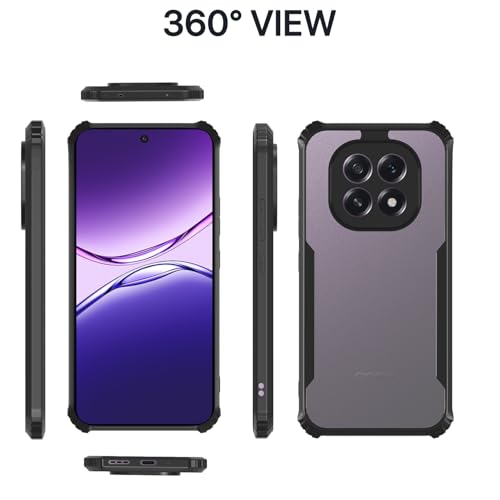 Image of Pikkme Back Cover for Oppo F29 5G | Ultra Hyrbid | Full Camera Protection | Raised Edge | Crystal Clear Transparent Bumper Case (Black)