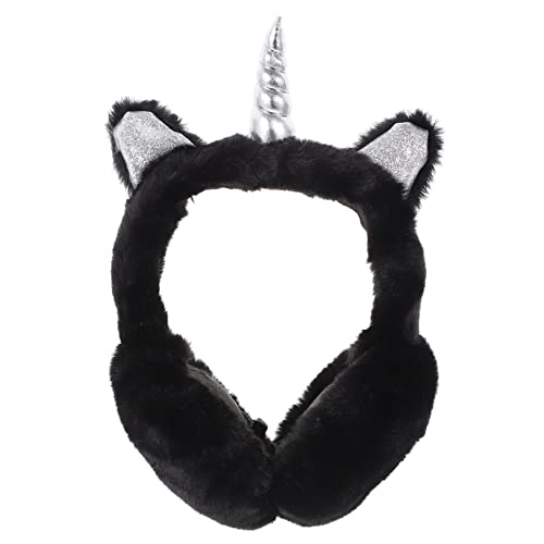 NOLITOY Unicorn Horn Plush Earmuffs Adjustable Winter Ear Covers for Soft Comfortable Ear Warmers for Fall Christmas and Birthdays Fuzzy Ear Protection for Outdoor