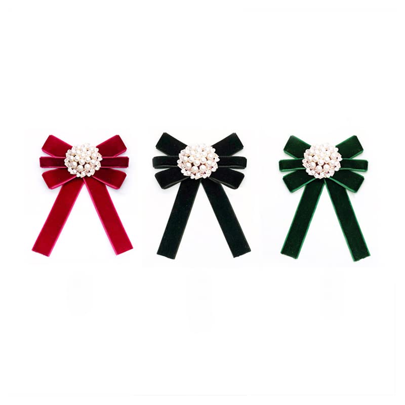 Pre-Tied Bow Tie Brooch Pin - Elegant Rhinestone Bowknot Collar Accessory For Women