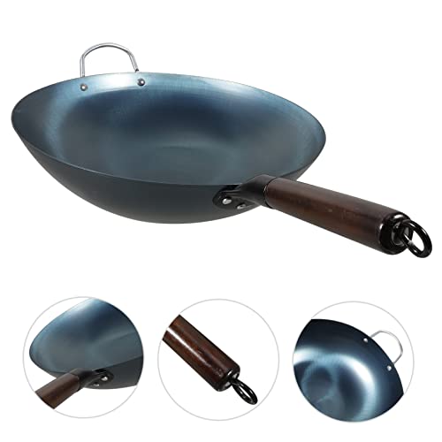 Wok tradicional de hierro para cocina de gas miniatura 5