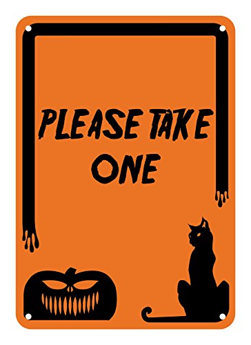 SmartSign "Reflective Aluminum Halloween Sign ""Please Take One"" 10"" x
