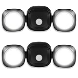 Battery Powered LED Flood Lights Outdoor/Indoor - Wireless Motion Sensor Light, IP65 Waterproof Motion Activated Security Light for House Garage Patio Garden Porch Shed Backyard, Black-2 Pack