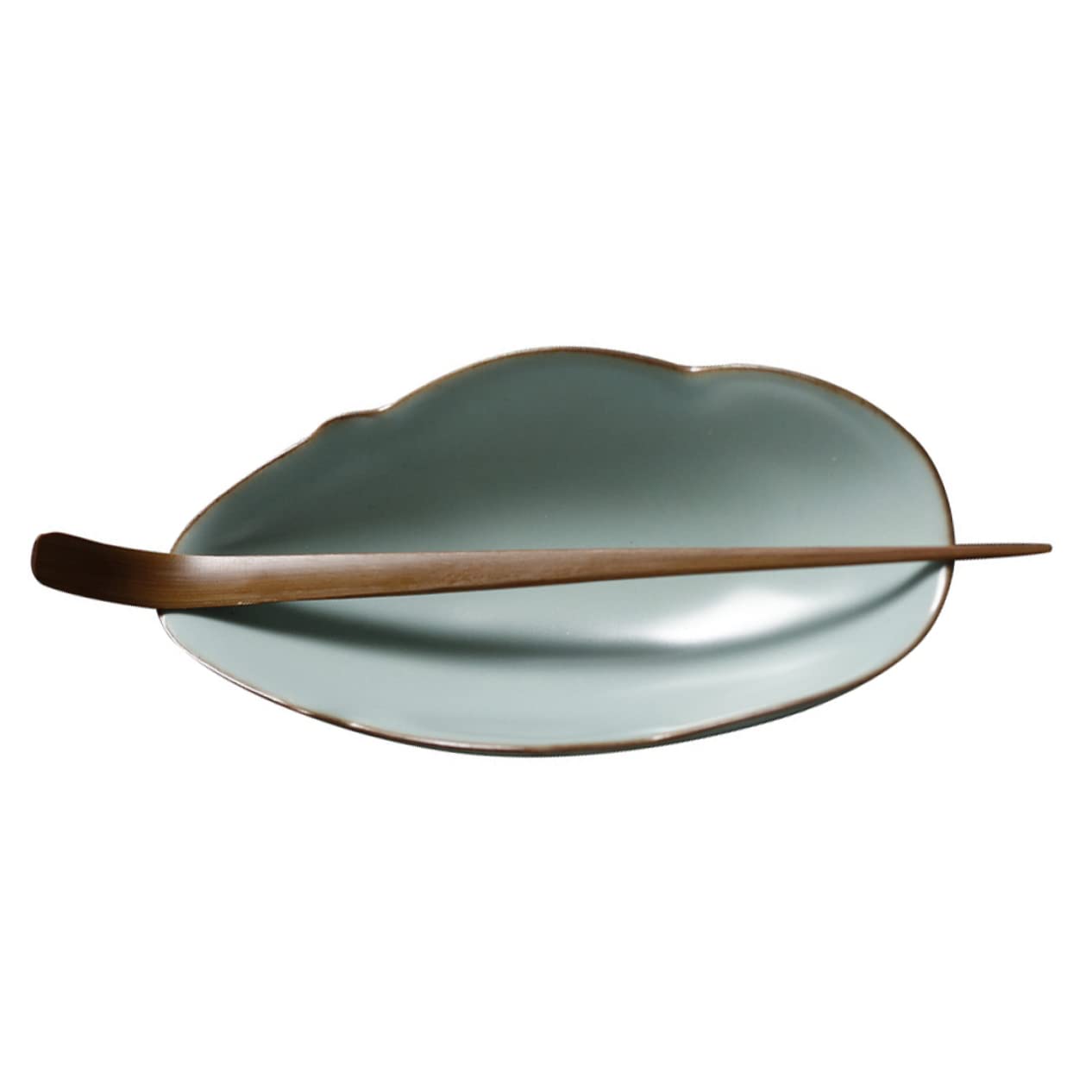 SHOWERORO Chinese Tea Accessories Natural Retro Design Bamboo Tea Scoop Tea Holder Accessories Set of 2 Tea Tool