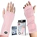 Tutore per polso notturno con tunnel carpale di alta qualità sviluppato da dottore (con stecca) e manuale scritto, completamente regolabile con imbottitura comfort (rosa)