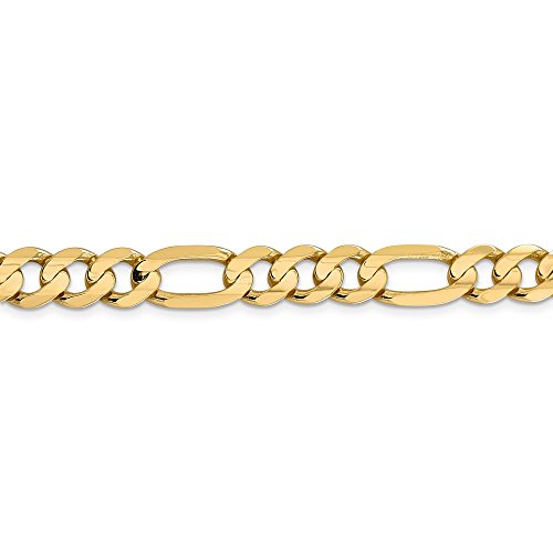 14k Yellow Gold 8.75mm Concave Figaro Cuban Link Chain Necklace 24 Inch Pendant Charm Fine Jewelry For Women Gifts For Her 14k Yellow Gold 8.75mm Concave Figaro Cuban Link Chain Necklace 24 Inch Pendant Charm Fine Jewelry For Women Gifts For Her - Image 7