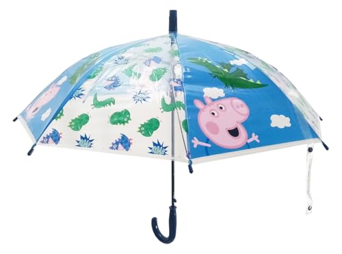 PEPPA PIG PRETTY FLOWERS - Regenschirm, Kuppel, manuell, 8 Paneele, Metallstäbe, bequem und vielseitig, Qualität und Widerstandsfähigkeit, 43 cm, Material Polyester, Minzgrün/Pastellgelb, M, Casual