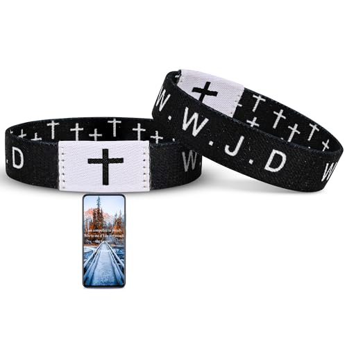 Pmormyy Daily Bible Verse WWJD Bracelet, Christian Jesus Wearable Bracelet