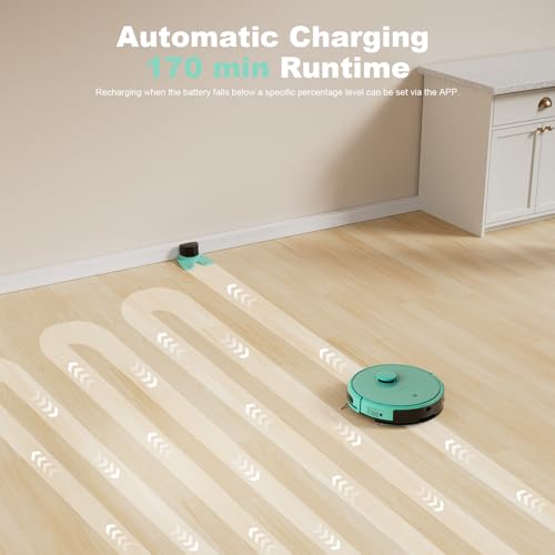 Image of TECBOT S3 PRO Robotic Vacuum Cleaner and mop, with LiDAR Navigation, 5200mAh & 4,000Pa Suction, Automatic Charging Robot Vacuum Cleaner for Home, WiFi,App,Alexa, Ideal for Hard Floor, Pet Hair,Blue