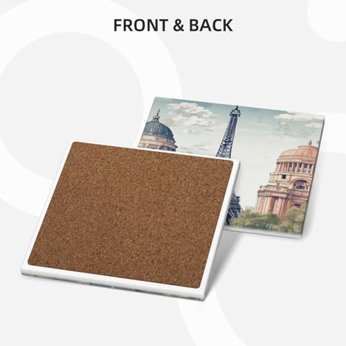 Dessous de verre pour types de tasses Paris absorbant - 4