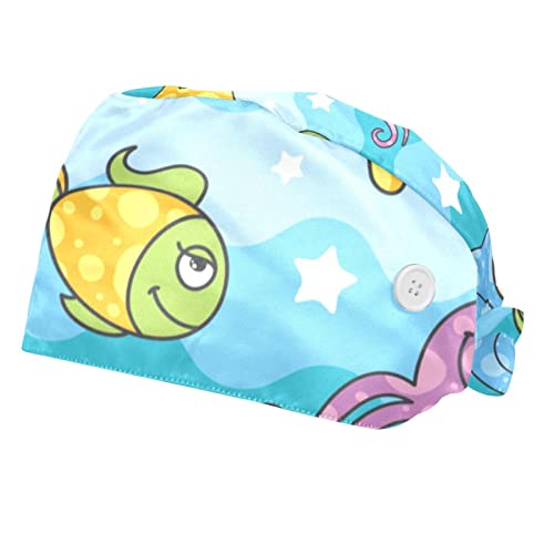 Casquette de travail poisson et étoile de mer unisexe lot de 2 pièces pour homme et femme