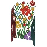 GALPADA Recinzione Decorativa in Ferro per Bordi Orto e Aiuole da Esterno Design Farfalla e Fiori, Barriera Riutilizzabile per Giardino e Protezione da Scavi