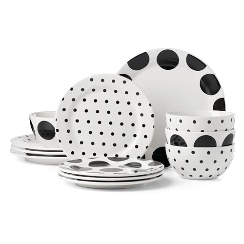 Image of Kate Spade New York Dot 12-Piece Dinnerware Set, 19.84, White