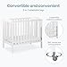 Dream On Me 3-in-1 Portable Folding Stationary Side Mini Baby Crib in White & Mattress, GreenGuard Gold & JPMA, Use as Changer & Playpen, Locking Wheels, 3 Mattress Heights, Extra Firm Mattress