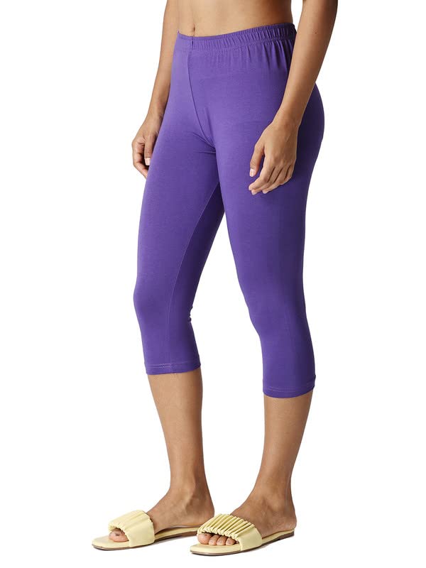 Image of Robinbosky Premium Stretchable Cotton Capri Legging for Women | Suitable for Formal wear & Casual wear | High-End Elastic Makes. The Leggings Squat Proof and Durable for Travel, Yoga, & Workout.