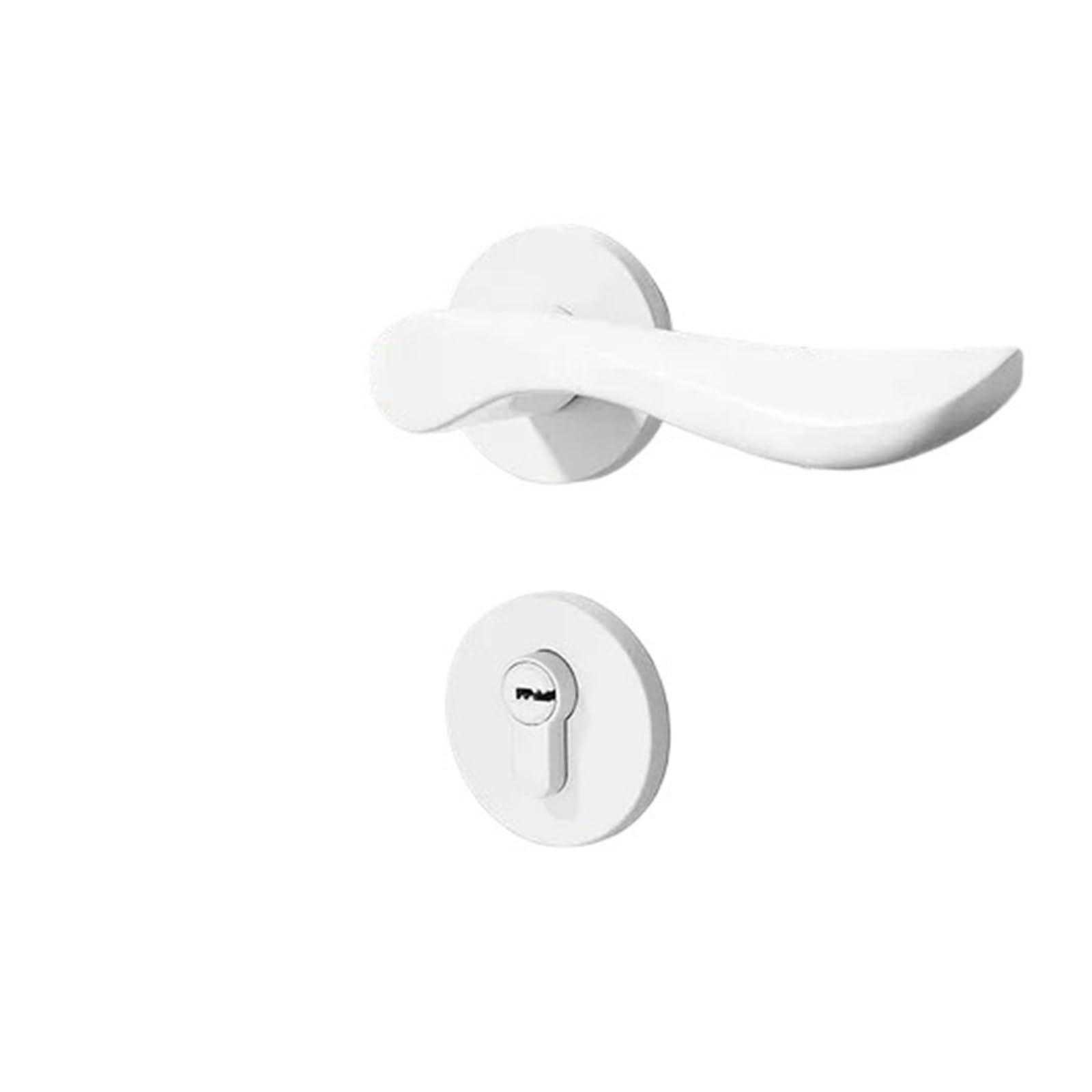Indoor Door Lock, 1 Set of Aluminum Alloy White Indoor Home Bedroom Door Handle Lock with Key(Styleb-58mm)