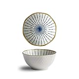  Ensembles d\'assiettes et de bols Bol à riz en céramique domestique 6 pièces Bol à riz 4,75/5,5 pouces, bol à soupe, bol à nouilles, bol à riz créatif, bol à vaisselle, bol à grains léger et durable 1