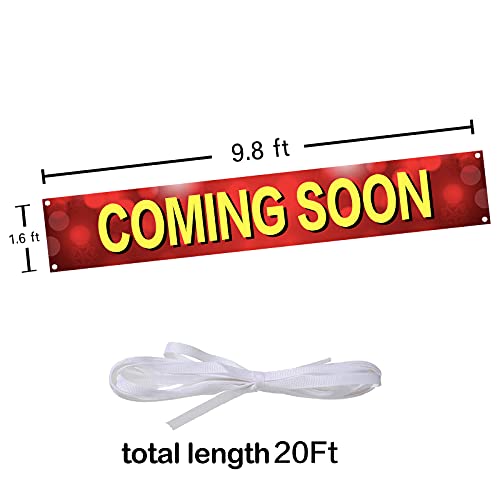 Coming Soon Banner, Coming Soon Large Sign,Outdoor Indoor Store Signs, Coming Soon Hanging Banner For New Store Advertising Marketing Flag With Bright Letters For Business, Shop, Store Display (9.8X1.6 Feet) #TOP1
