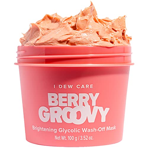 I DEW CARE Berry Groovy Face Mask | Brightening Glycolic Acid Wash-Off Clay Mask with Glycerin | Korean Skincare, Facial Treatment, Vegan, Cruelty-free, Paraben-free