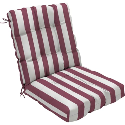 zanwu hwyd Outdoor Chair Cushion 42x21x4 Inch, Burgundy Stripe