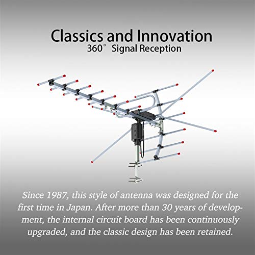 Five Star Tv Antenna Indoor/Outdoor Satellite Hd Antenna With Up To 150-200 Mile Range - Attic Or Roof Mount Tv Antenna, Long Range Digital 360°Rotation Uv Ota Antenna + 12M Line Black #TOP4