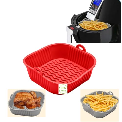 Molde silicona freidora de aire,Cesta silicona airfryer,Accesorios cosori,cecotec 4,5L,Olla cuadrado 19cm