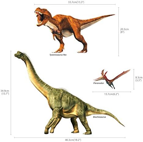 DECOWALL DWL-2012 Dinosaur Kids Wall Stickers Decals Peel and Stick Removable for Nursery Bedroom Living Room Art murals Decorations