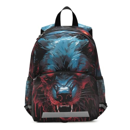 Cartable enfants 3-8 ans loup noir, la solution pour un dos soulagé
