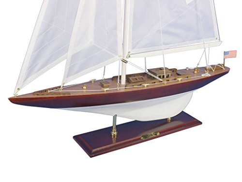 Hampton Nautical Wooden William Fife Model Sailboat Decoration, 35" - Thumbnail 2