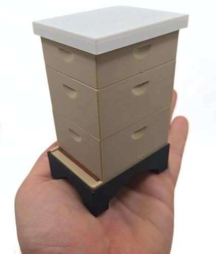 MZ Design Works 1:8 Scale Langstroth Beehive Model Educational Honey Bee Hive with Removable Frames | Beekeeping Teaching Model & Classroom Demonstration Hive