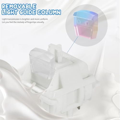 Interruptores de teclado Smoothie GATERON, LED RGB linear de 5 pinos, branco, 22 mm, mola de dois es