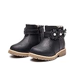 Blue Berry Girls Cute Fashion Toddler Winter Snow Boots (01BLACK, numeric_4)