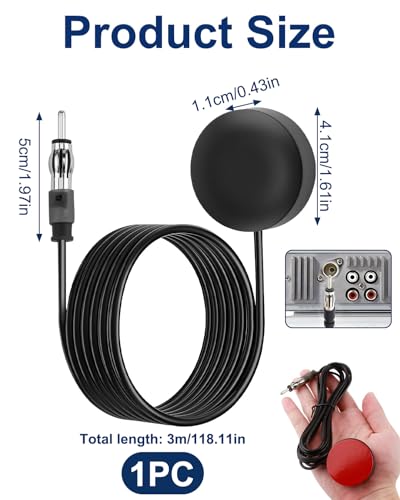 Hemlosk Antena Coche FM Universal, Amplificada Interior, Compatible con Vehículos, Camiones, SUV, Radios - imagen 2
