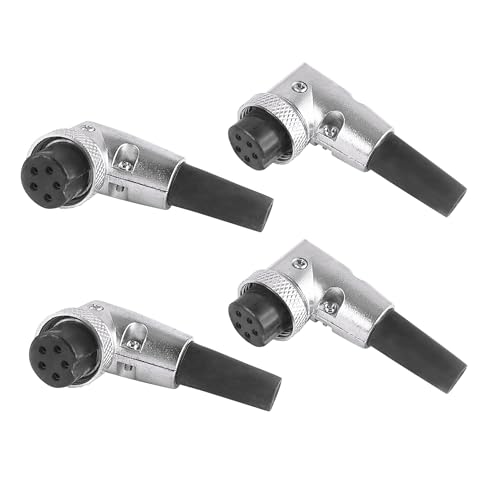 Image of MX 3 Pin XLR Microphone pin Pure Copper Nickel Plated for High Conductivity microphone (5-Pin Male Connector (Right-Angle), Pack of 4, Male Connector)