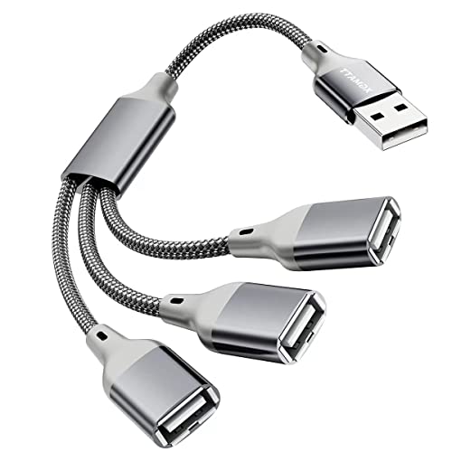 Cable divisor USB en Y de 0.3 m, 1 macho a 3 hembras USB-A Expansor Hub, Convertidor Multi USB Puerto Extender, Ordenador portátil, LED Cover