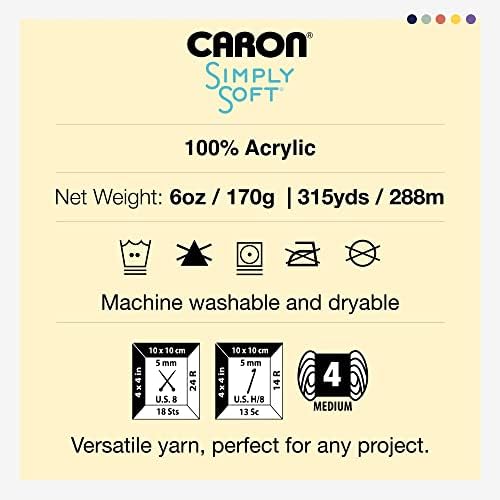 Caron Simply Soft Black Yarn - 3 Pack of 170g/6oz - Acrylic - 4 Medium (Worsted) - 315 Yards - Knitting/Crochet — view 10