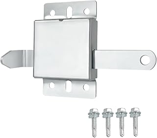 Garage Door Side Lock Inside Deadlock for Most Garage Door Galvanized Steel -1pack, Silver