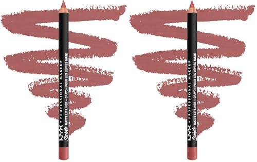 Image of NYX PROFESSIONAL MAKEUP Suede Matte Lip Liner, Velvety-Smooth, Long-Lasting Formula For A Defined Lip Makeup Look - Brunch Me (Pink) (Pack of 2)