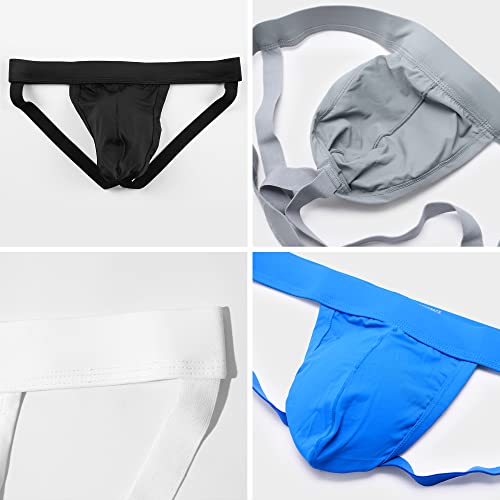 Men's Daily Jock Strap, Classic Jockstrap Mens Thong Underwear Athletic Supporter for Everyday Wear Black2