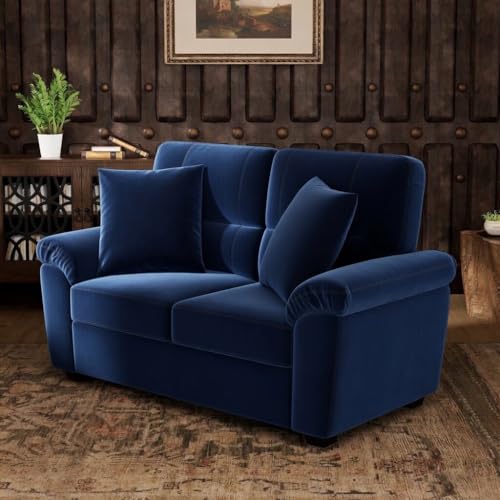 Image of Anderson Sofa Set for Living Room | Sectional Sofas | Premium Fabric Sofa for Home Office | Fabric Sofa Set | Fabric Sofa (Blue Fabric, 2 Seater)
