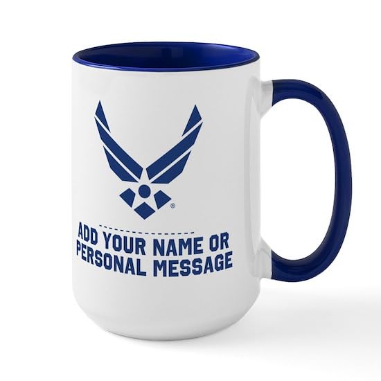 Taza de cerámica personalizada 15 oz con logo U.S. Air Force miniatura 1