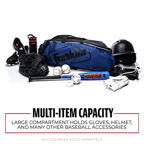 Franklin Sports Youth Baseball + Softball Bat Bag - Boys + Girls Tee Ball, Softball + Baseball Bag For Kids - Junior Bat + Equipment Bag - Navy Blue #TOP1