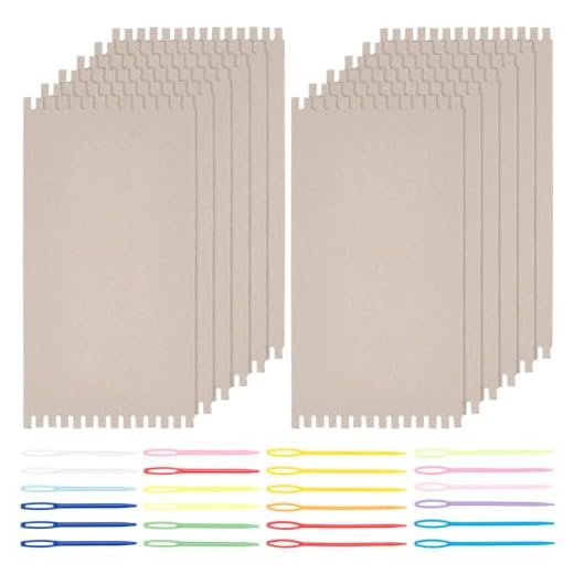 FINGERINSPIRE Il kit di 36 telai per tessitura in cartone include 12 telai per tessitura a intaglio largo, 24 aghi da cucito in plastica con occhiello grande, per principianti, lavori a maglia,