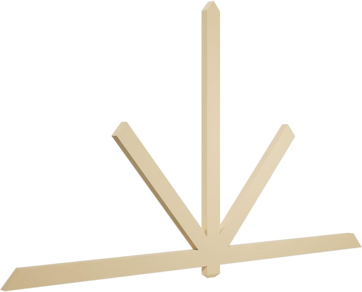 108"W x 63"H x 2"D x 4"F, 14/12 Pitch, Kennewick Signature Urethane Gable Bracket, Primed Tan