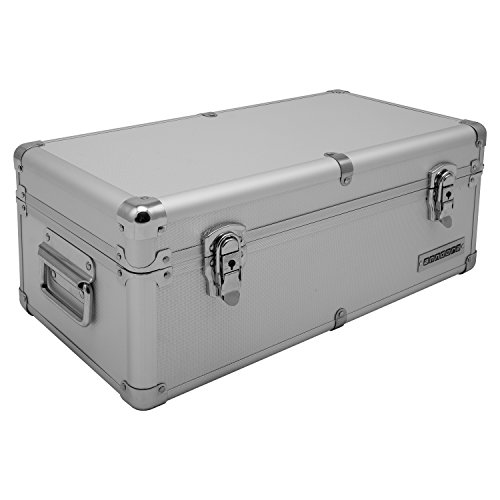 Aluminium - Rahmenkoffer - Transport-Box - Koffer in Silber mit 19 Liter Fassungsvermögen - Werkzeugkiste abschließbar - 48 x 26,5 x 20 cm