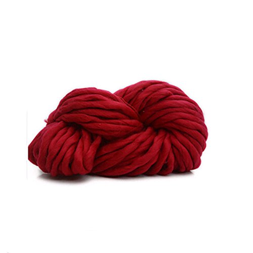 Zituop Super Chunky Roving Bulky Yarn for Hand Knitting Crochet, 250g, 8.8 Ounze (Burgundy)