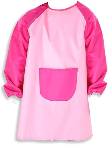 1 bata de arte impermeable de manga larga, delantal ajustable para pintar