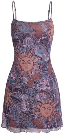 Milumia Women's Summer Mini Dress Vintage 90s Spaghetti Strap A L...